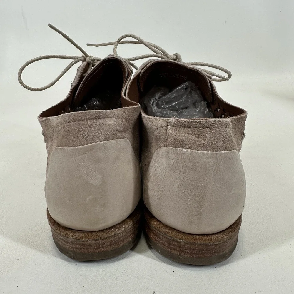 A.S.98 ZURI gray tan leather shoes Size 41 Tassel Lace Up AS 98 - Picture 4 of 10
